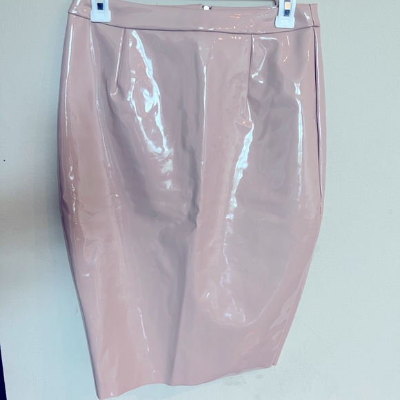 Nude faux leather skirt size Medium - Picture 1 of 2